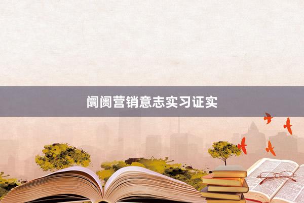 阛阓营销意志实习证实